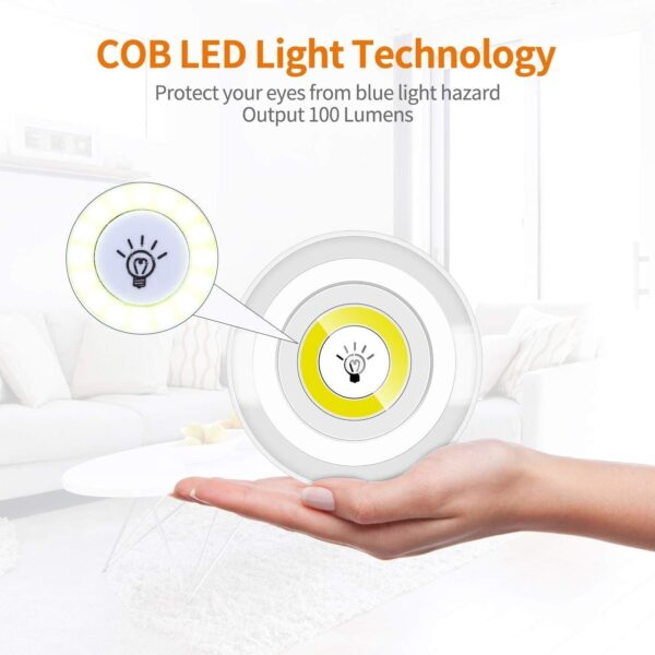 LED Light Under Closet Battery Powered Closet Wall Lamp with Remote Control Bedroom Kitchen Set of 3 LED Lights And 1 Remote Control (Battery Not Included) - Image 3