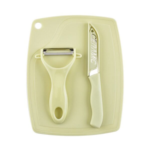 Plastic Kitchen Peeler - Green & Classic Stainless Steel 3-Piece Knife Set Combo - Image 7