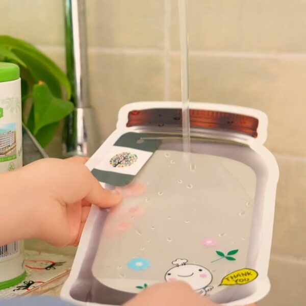 Plastic Transparent Big Jar Shaped Pouch With Zipper (1 Pc) - Image 3