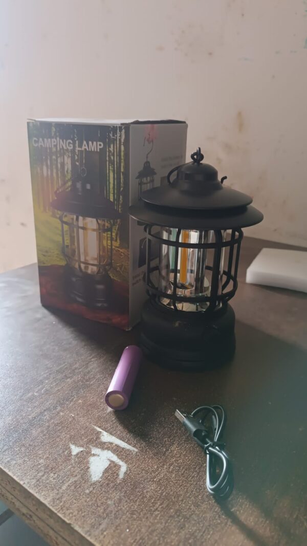 LED Camping Lante Light Retro Style Lighting Battery Type-c Rechargeable (1 Pc) - Image 7