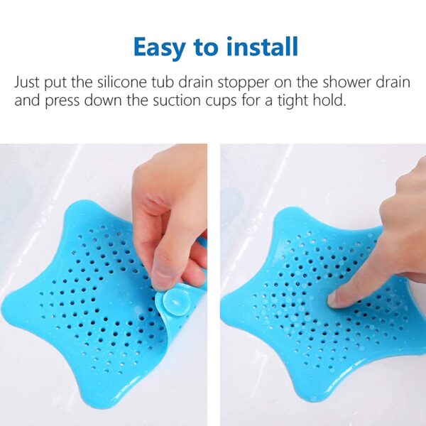 Star Shape Suction Cup Kitchen Bathroom Sink Drain Strainer Hair Stopper Filter, Star Shaped Sink Filter Bathroom Hair Catcher, Drain Strainers Cover Trap Basin (1 Pc) - Image 3