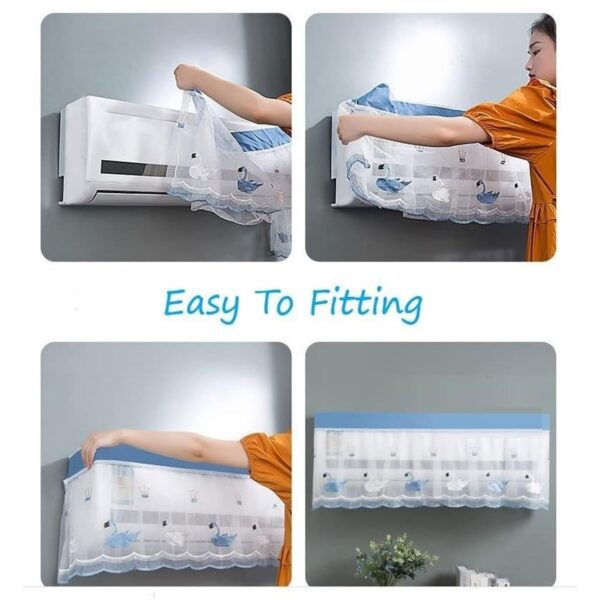 Ac Cover Air Conditioning Dust Cover Folding Designer (Approx 1 Ton / 1 Pc / ac curtain / Mix Design) - Image 5