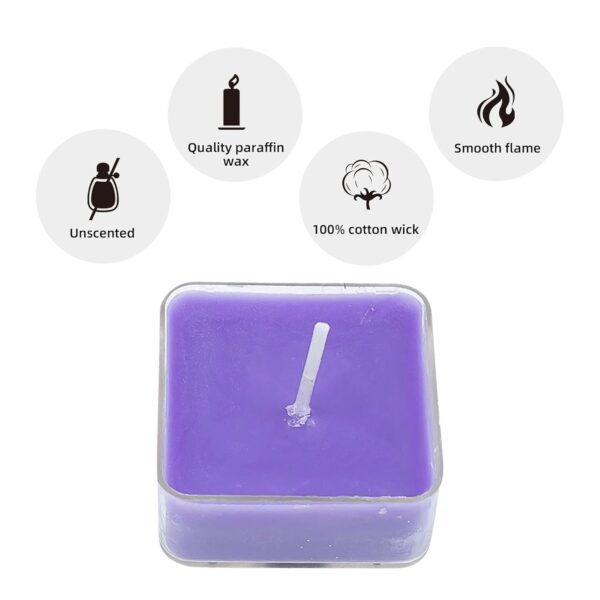 Smokeless Scented Acrylic Lavender Tealight Candles | Scented Acrylic Tealight Candle Set of 1 for Home Decoration and Celebrations | Long Burning Time Candle (1 Pc / Mix Color) - Image 7
