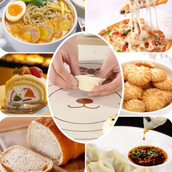 3 In1 Silicone Baking Mat With Wooden Belan & Cake Scraper (3 Pcs Set / 65×45 CM) - Image 6