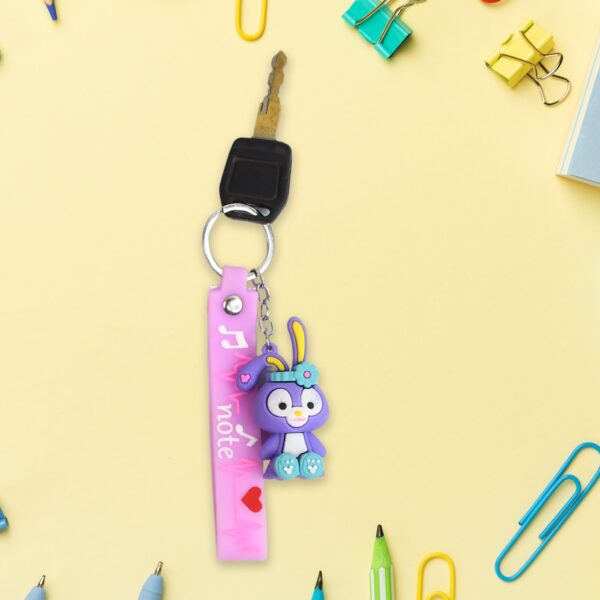 Cute Cartoon Silicone 3D Key Chain with Metal Hook & Strap (Pack of 1) - Image 6