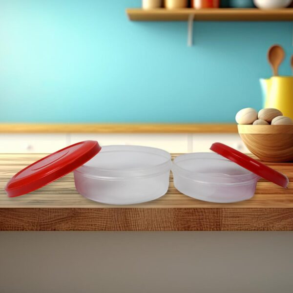 Round Plastic Big & Small Storage Container Box (PACK OF 2) - Image 3