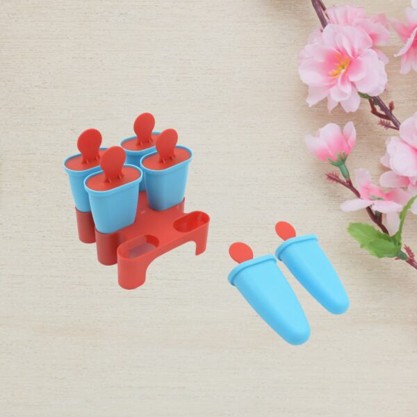 Ice Candy Maker 6 pcs Set Kulfi Maker Ice Candy Mould Clear Popsicle Mold Homemade Ice Pop Maker Reusable Easy Candy Chocobar Kulfi Mould Tray with Sticks - Image 4