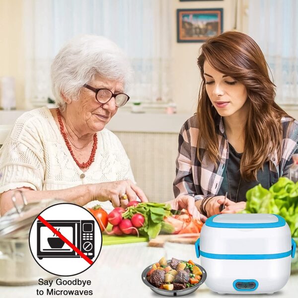 Electric Lunch Box, 3 In 1 Food Heater / Cooker / Steamer with Stainless Steel Bowls (1 Set) - Image 5