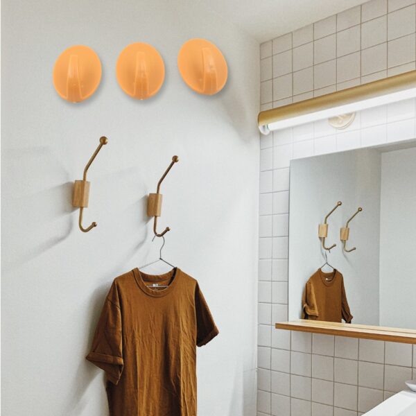 Self Adhesive Wall Hooks Plastic Bath Towel Hook -Wall Door Holder Bathroom Towel (3 Pcs Set) - Image 6