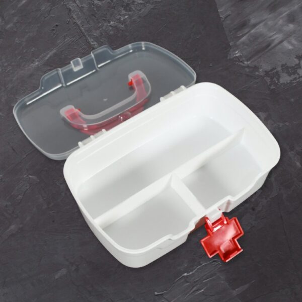 Medical Box, 1 Piece, Indoor Outdoor Medical Utility, Medicine Storage Box, Detachable Tray Medical Box Multi Purpose Regular Medicine, First Aid Box with Handle & Transparent Lid - Image 5