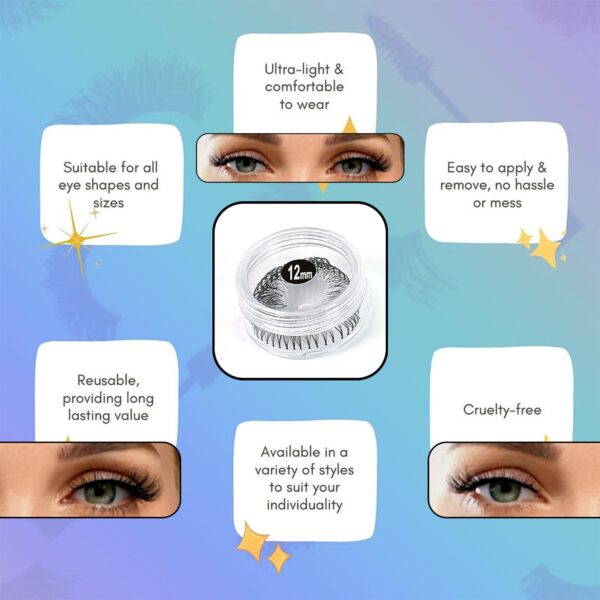 Artificial / Fake Eyelash Extensions Natural & Lightweight (1 Pc / 10 Mm) - Image 6