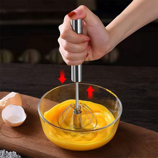 Hand Push Mixer, Egg Whisk, Stainless Steel Blender (1 Pc) - Image 5
