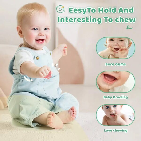 Silicone Baby Teether Pack of 1 (Mix Design & Color) - Image 4