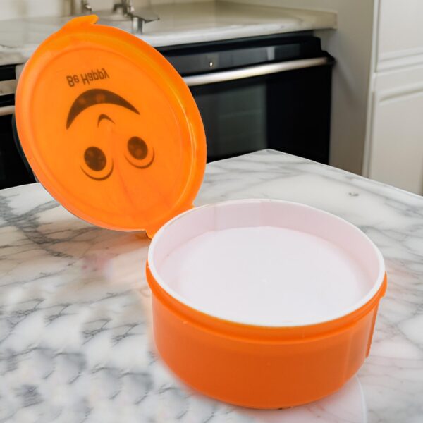 Smily Plastic lunch box, Small Box With 2in1 Spoon pack of 1 - Image 3