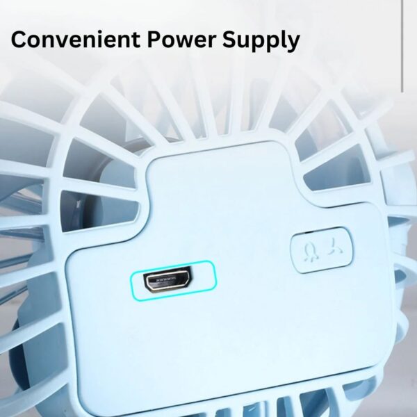 Portable Clip-on Fan, Battery Operated, With Light & Spray, Small Yet Powerful USB Table Fan, 3-Speed Quiet Rechargeable Mini Desk Fan, 360° Rotation, Personal Cooling Fan for Home, Office, Camping - Image 5