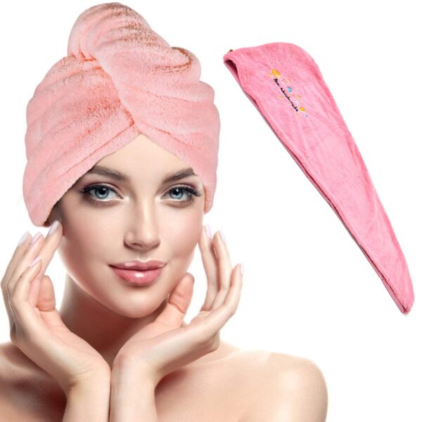 Microfiber Hair Wrap Towel Cap (1 Pc / 63x23 Cm /  Mix Color) - Image 4