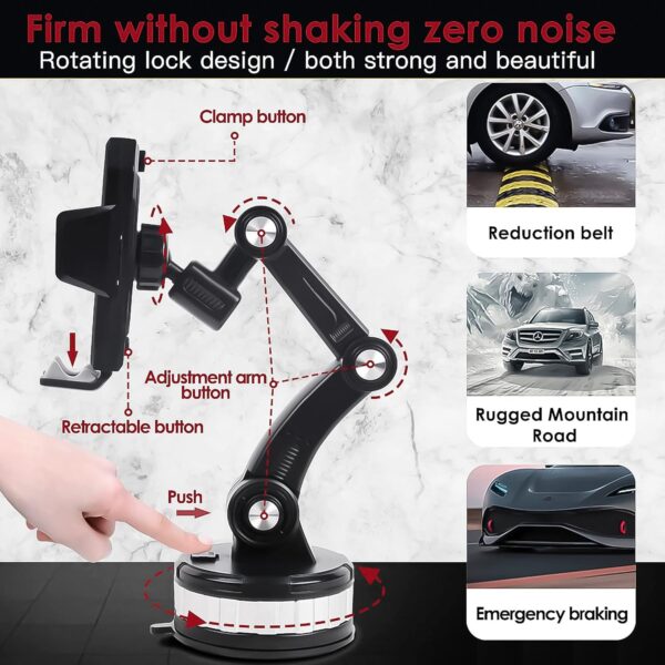 360° Rotation Car Phone Holder Mount (1 Pc) - Image 4