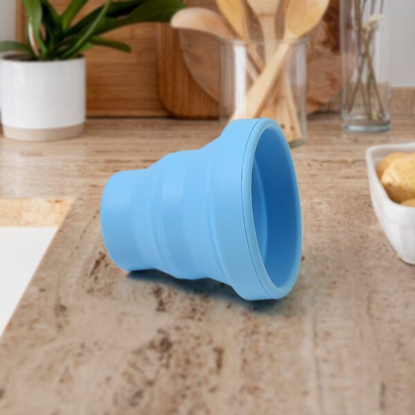 Round Silicone Foldable Glass, Foldable Travel Mug Without Lid (1 Pc) - Image 4
