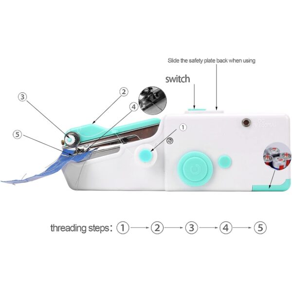 Handheld Sewing Machine, Hand Held Sewing Device Tool Set (1 Set / Battery Not Included) - Image 6