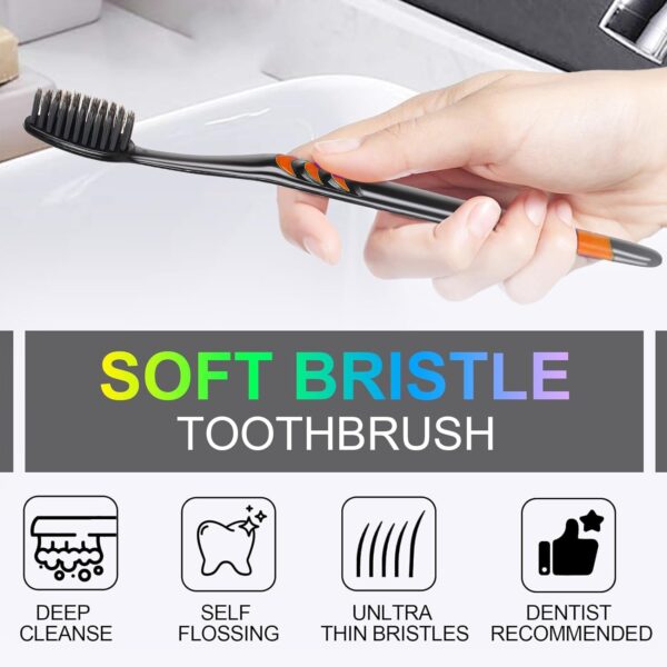 Plastic Toothbrush With Plastic Round Box for Men and Women, Kids, Adults Plastic Toothbrush (10 pcs Set) - Image 6