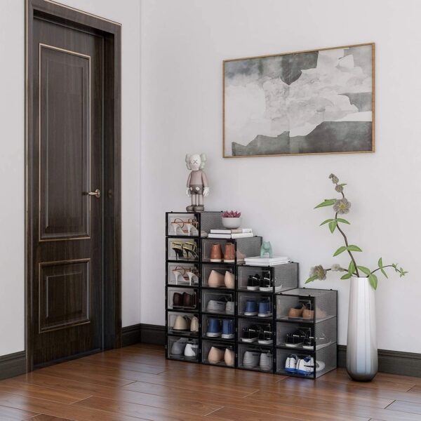 Big Plastic Stackable Shoe Storage Box (1 Pc / 37x27x19 Cm) - Image 3