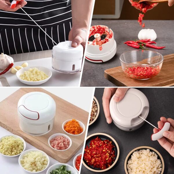 Manual Mini Food Processor Vegetable Chopper Hand Pull String Onion Chopper (1 Pc) - Image 3