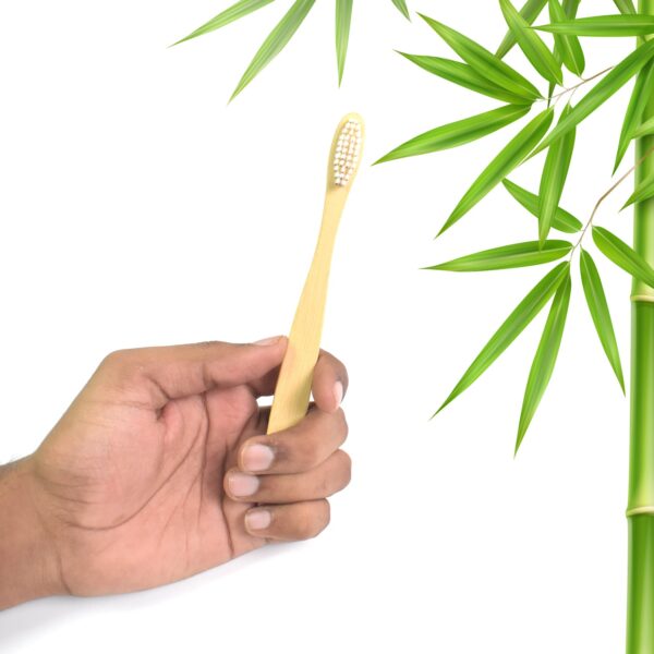 Wooden / Bamboo Brush Toothbrush Ultra Soft Bristles (1 Pc) - Image 3