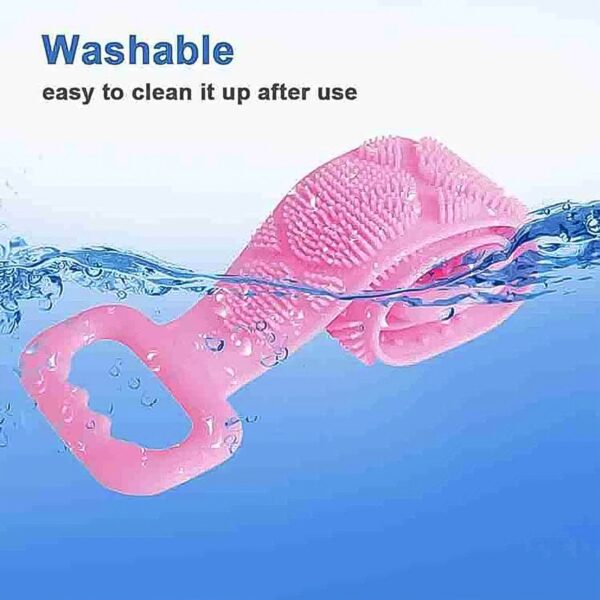 Silicone Body Back Scrubber Double Side Bathing Brush for Skin Deep Cleaning Massage, Dead Skin Removal (122 Gm | medium Size /1pc) - Image 3