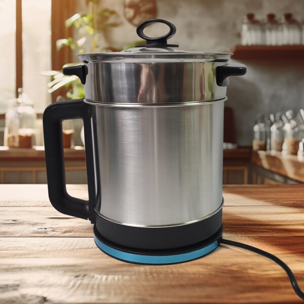Soup Pot with Lid, Stainless Steel Multi Cooker Kettle (800W / 2.5 Ltr.) - Image 4