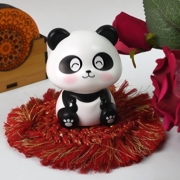 Car Decoration Solar Power Moving Head Panda Statue Creative (1 Pc) - Image 3
