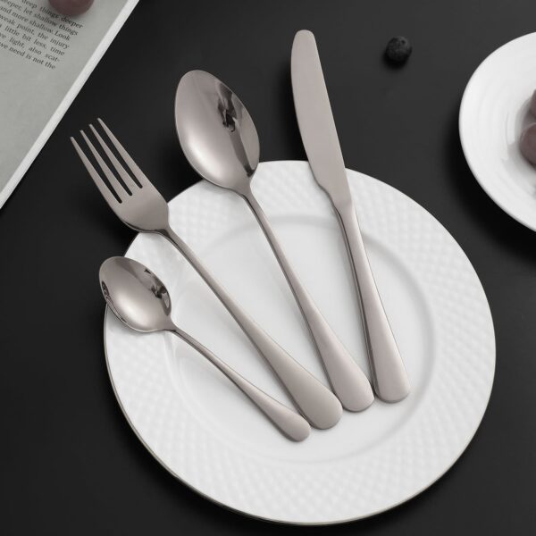 Premium Silver Daily Use Cutlery Set Stainless Steel Luxury Combo Set of 24 - Image 4
