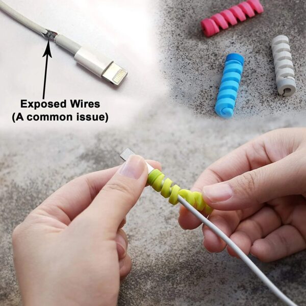 Spiral Charger Cable Protector Data Cable Saver Charging Cords Protective for All Universal  Cable Cover (Pack of 10) - Image 8