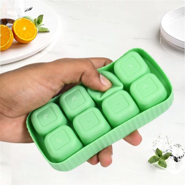 Ice Mold, 8 Grid Food Grade Portable Silicone Ice Tray (1 Pc / 14×7 Cm) - Image 4