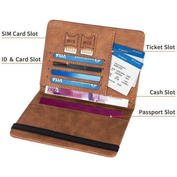Passport Holder Cover PU Leather Travel Wallet case (1 Pc / 15×11 Cm) - Image 9