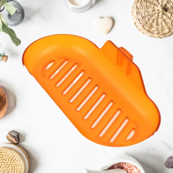Plastic Soap Dish Holder for Bathroom Shower Wall Mounted Self Adhesive Soap Holder Saver Tray-Plastic Sponge Holder for Kitchen Storage Rack Soap Box, Bathroom (1 Pc) - Image 4