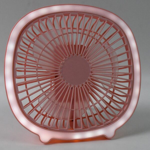 USB PORTABLE MINI DESK FAN WITH LIGHT & COLOR BOX (1 PC / Mix Color) - Image 5