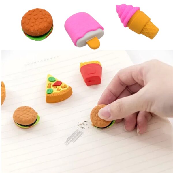 Mix Design Fancy & Stylish Colorful Erasers (1 Set / 3 Pc Set) - Image 4
