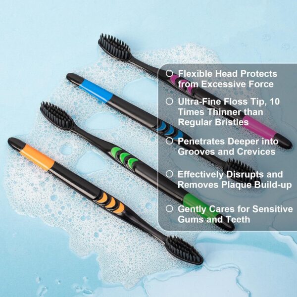 Plastic Toothbrush With Plastic Round Box for Men and Women, Kids, Adults Plastic Toothbrush (10 pcs Set) - Image 3
