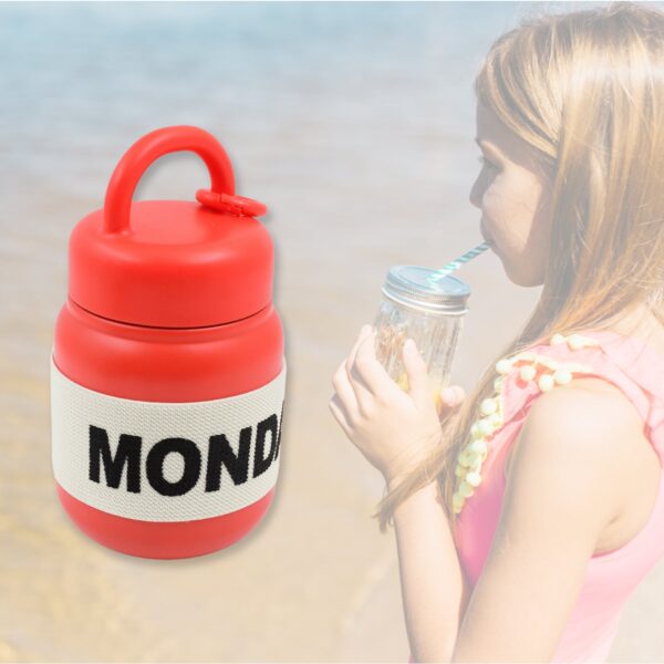 Stainless Steel Mug / Bottle Vacuum Insulated Cup With Handle & Rubber Grip (550 ML) - Image 4