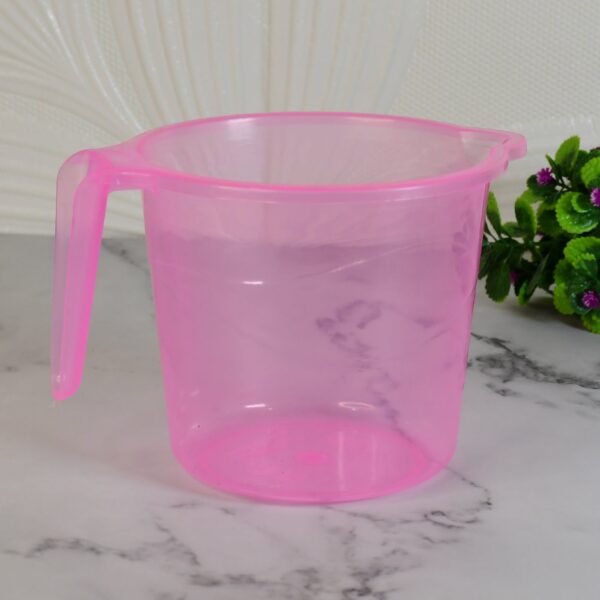 Plastic Round Transparent Bath Water Mug (1 Pc / 1200 ML / Mix Color) - Image 4