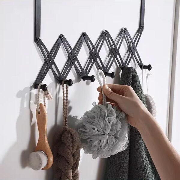 6 Hook Door Hanger, Steel Coat Rack (1 Pc) - Image 3