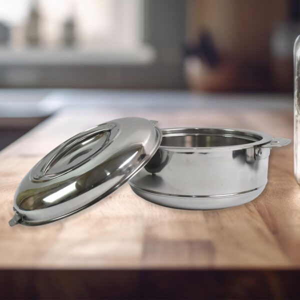 Royal Unique Hot Pot Stainless Steel Insulated Serving Casserole with Lid & Handle (3 pcs Set) - Image 6