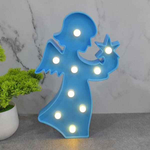 LED Angel Shape Night Light Desk Lamp (1 Pc / Battery Not Included) - Image 4