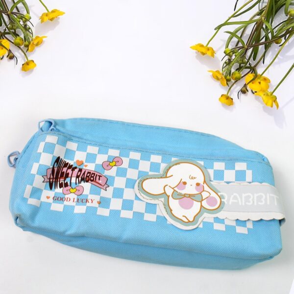 Pencil Pouch With Zipper, Students Pencil Case Large Capacity, Makeup Pouch, Stationery Bag (1 Pc / 2 Compartment) - Image 3