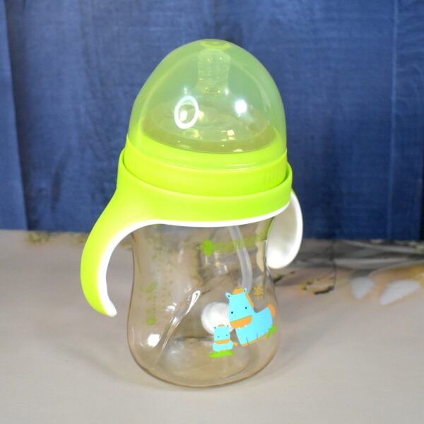 Plastic Baby Feeding Bottle with Handles Straw (300 ML / 1 Pc) - Image 4