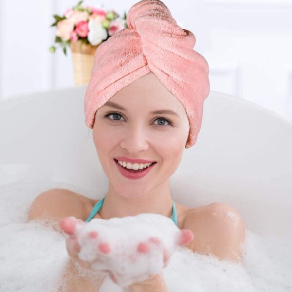 Microfiber Hair Wrap Towel Cap (1 Pc / 63x23 Cm /  Mix Color) - Image 6
