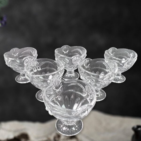 Glass Ice-Cream Cup Set, Home & Kitchen Serving or Dessert Cup (6 Pcs Set) - Image 3