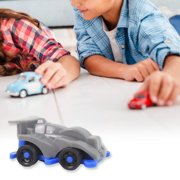 Mini Pull Back Car & Aeroplane Plastic Pull Back Car Cartoon Toys (12 Pcs Set) - Image 6