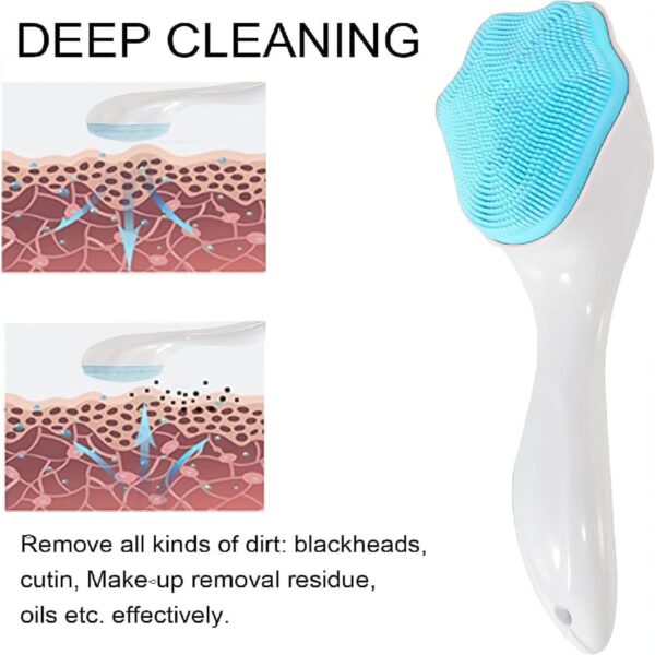 Silicone Face Scrubber Exfoliating Brush, Manual Handheld Facial Cleansing Brush (1 Pc) - Image 7
