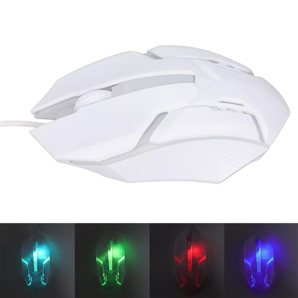USB Wired Mouse, Gaming Mouse Colorful / Lighting Luminous  (1 Pc / Wihte) - Image 6